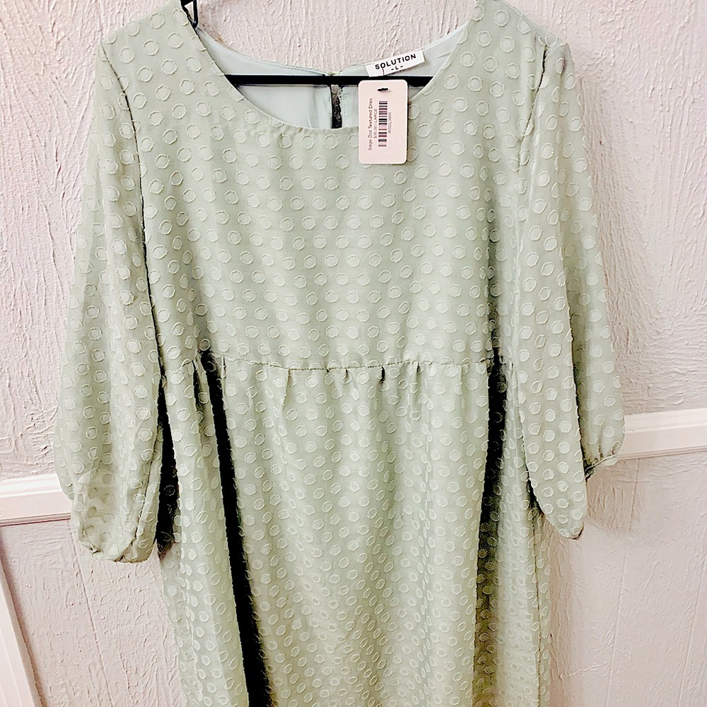 Brand new “Solution” brand dress, size large, sage/light green
